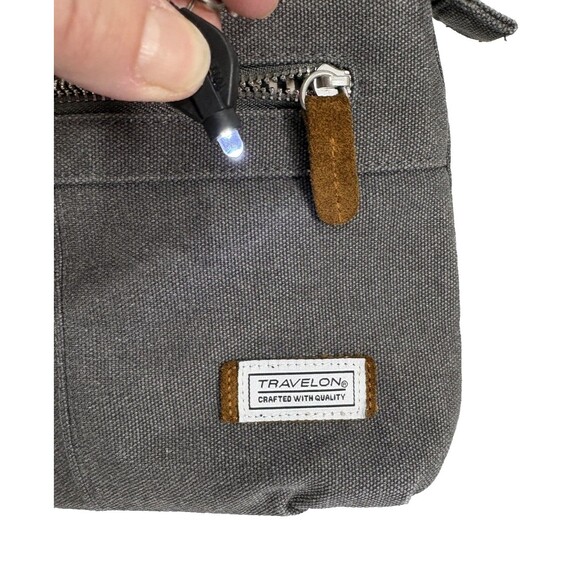 Travelon Anti-Theft Heritage Crossbody Bag Gray RFID Slash-Resistant Purse - Picture 7 of 13
